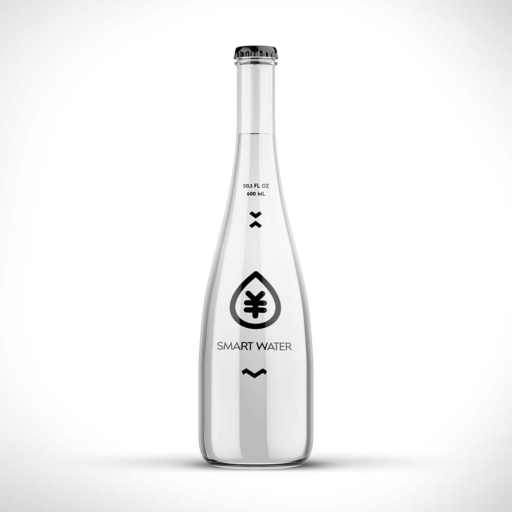 A clear customised water bottle design A clear customised water bottle design